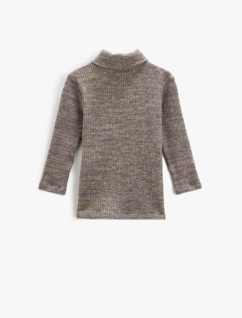 Girl Turtleneck T-Shirt Long Sleeve Soft Touch Relax Cut