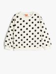 Girls' Cotton Long Sleeve Crew Neck Sweatshirt with Print