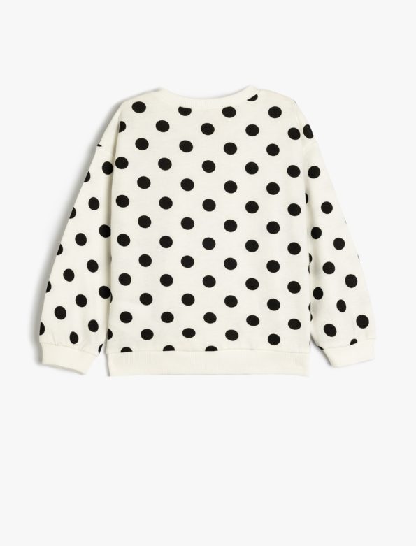 Girls' Cotton Long Sleeve Crew Neck Sweatshirt with Print