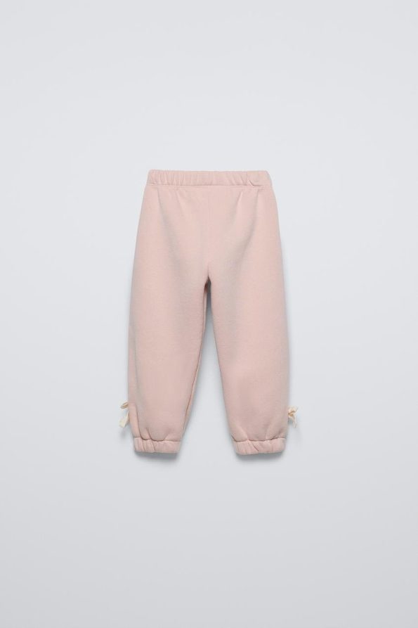Girls' Cotton Pink Heart Pattern Sweatshirt and Jogger Set