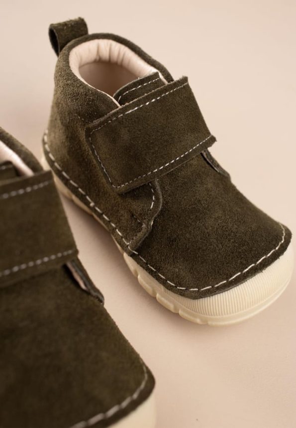 Baby First Steps Shoes in Olive Green