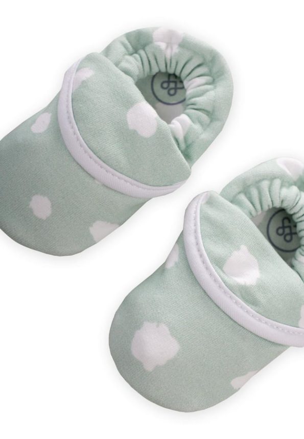 Elastic Back Baby Booties 16-23 Months Mint Green