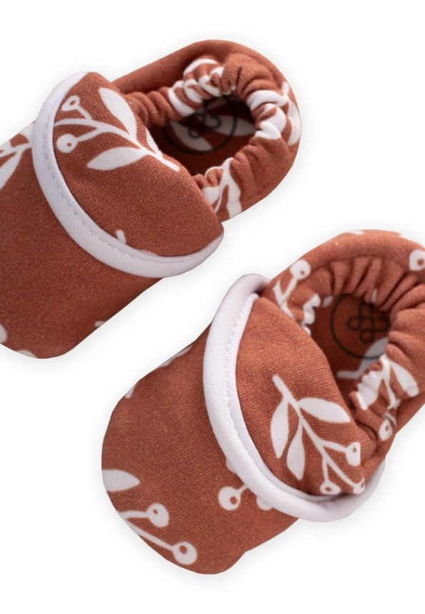 Elastic Back Baby Booties 16-23 Months Brown