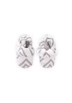 Elastic Back Baby Booties 16-23 Months Cream Checkered