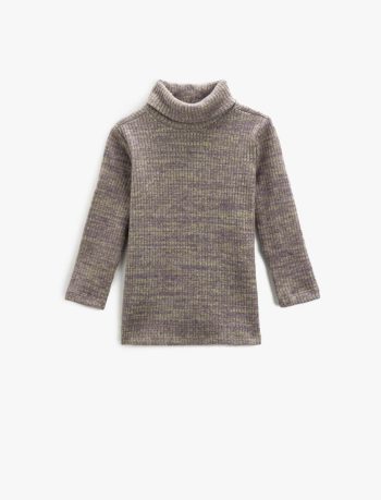 Girl Turtleneck T-Shirt Long Sleeve Soft Touch Relax Cut