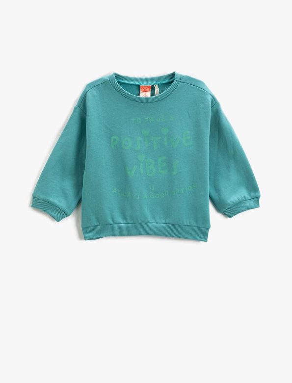 Girls' Printed Long Sleeve Crew Neck Sweatshirt