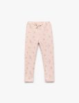 Girls' Floral Drawstring Waist Ribbed Leggings