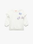 Girls' Long Sleeve Butterfly Detail Frill Sweatshirt