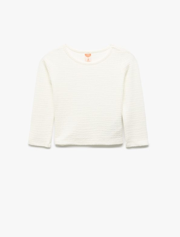Girls' Long Sleeve Crew Neck Viscose Basic T-Shirt