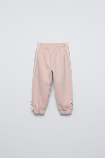 Girls' Cotton Pink Heart Pattern Sweatshirt and Jogger Set