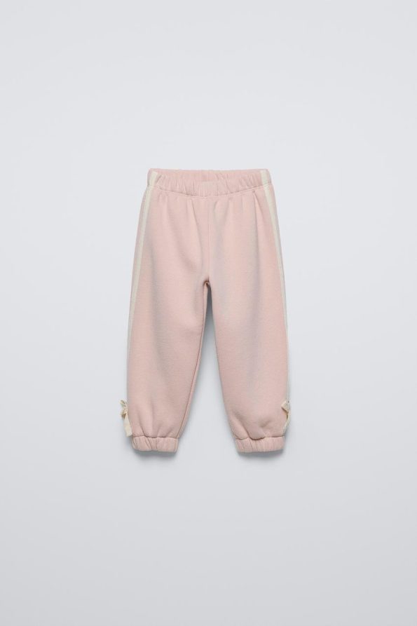 Girls' Cotton Pink Heart Pattern Sweatshirt and Jogger Set