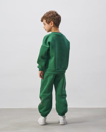 Boys' Cotton Green LA Print Sweatshirt Tracksuit - Casual Everyday Style