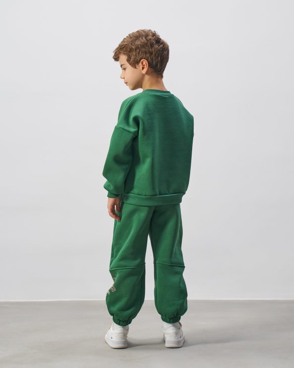 Boys' Cotton Green LA Print Sweatshirt Tracksuit - Casual Everyday Style