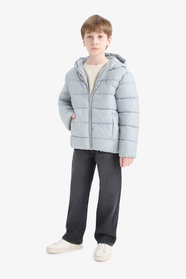 Boys' Water-Resistant Hooded Zip-Up Puffer Jacket