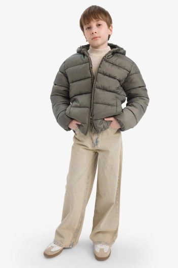 Boys' Waterproof Hooded Zip-Up Puffer Jacket