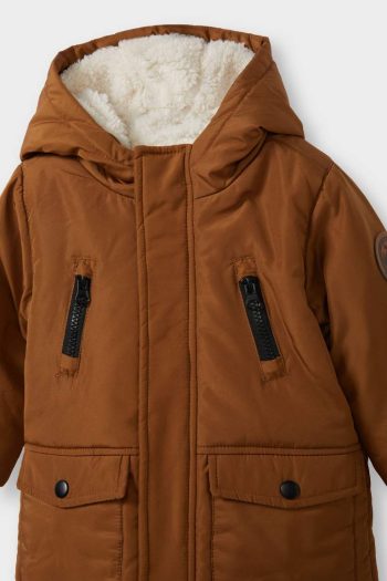 Boys' Waterproof Hooded Plush Lined Jacket