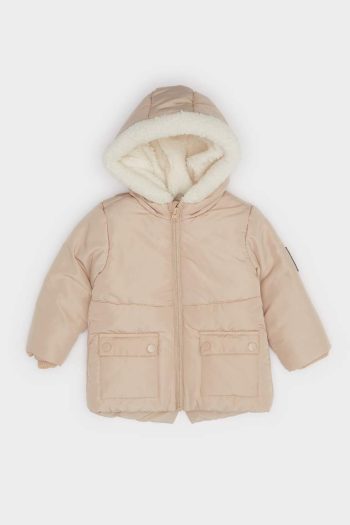 Boys' Waterproof Hooded Plush Lined Zip-Up Jacket