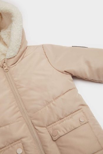 Boys' Waterproof Hooded Plush Lined Zip-Up Jacket