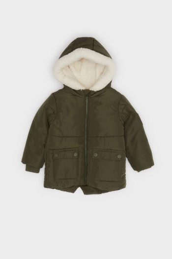 Boys' Waterproof Hooded Fleece Lined Zip-Up Jacket