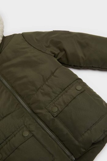 Boys' Waterproof Hooded Fleece Lined Zip-Up Jacket