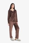 Fall in Love Long Sleeve Velour Pajama Set Regular Fit