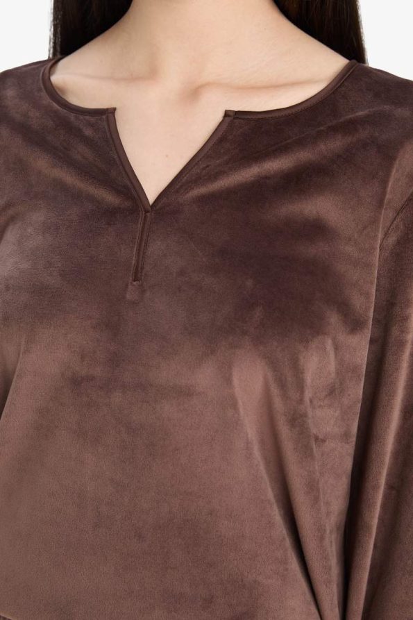 Fall in Love Long Sleeve Velour Pajama Set Regular Fit