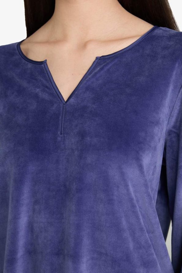 Regular Fit Long Sleeve Velour Pajama Set