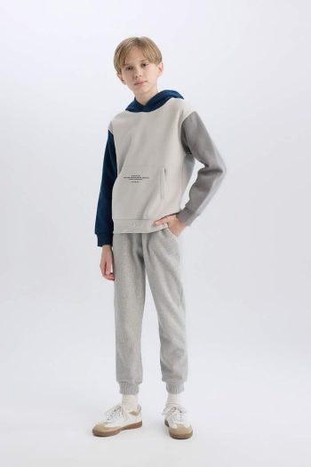 Boys' Hooded Pocket Print Sweatshirt