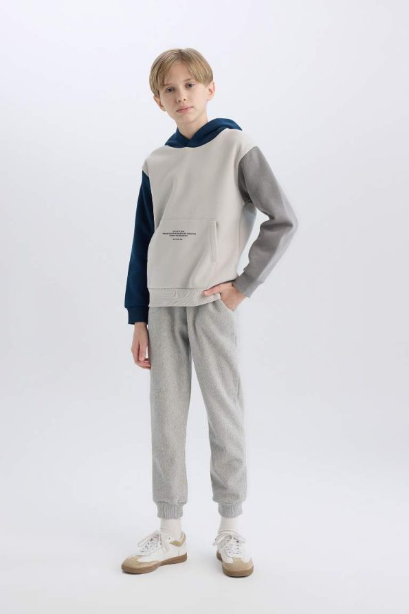 Boys' Hooded Pocket Print Sweatshirt