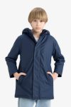 Boys' Water-Resistant Hooded Plush-Lined Raincoat
