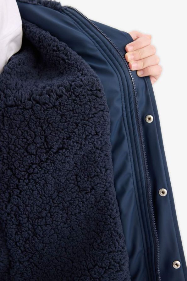 Boys' Water-Resistant Hooded Plush-Lined Raincoat