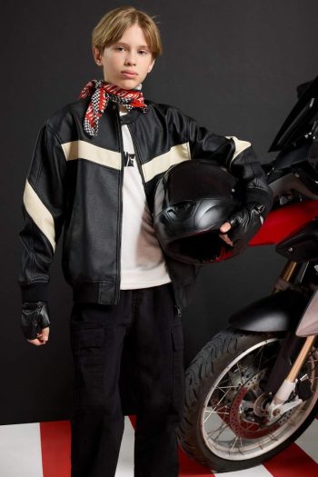 Boys' Water-Resistant College Collar Bomber Jacket