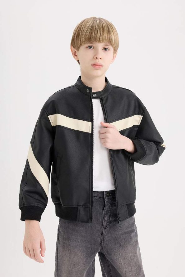 Boys' Water-Resistant College Collar Bomber Jacket