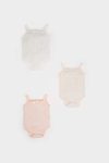 Baby Girl Newborn Square Neck 3-Pack Snap Bodysuits