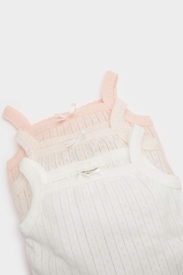 Baby Girl Newborn Square Neck 3-Pack Snap Bodysuits