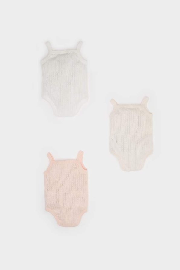 Baby Girl Newborn Square Neck 3-Pack Snap Bodysuits