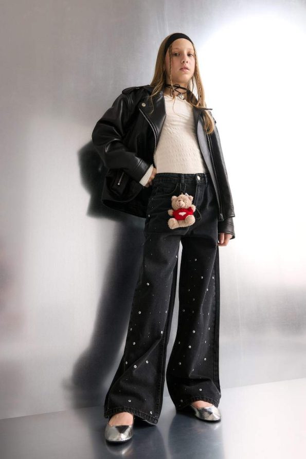 Girls' Waterproof Zippered Faux Leather Jacket