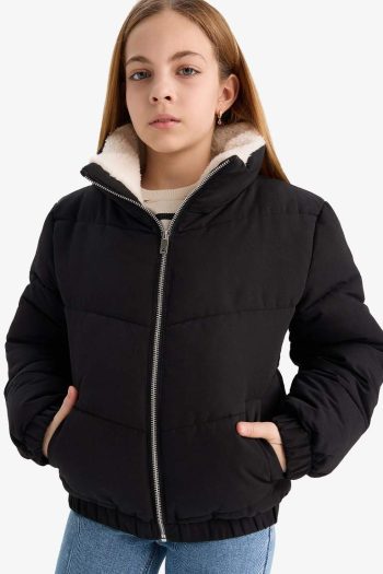 Girls' Plush Lined Zipper Jacket