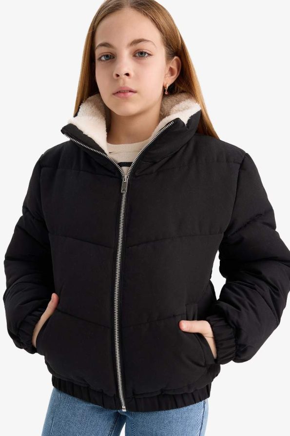 Girls' Plush Lined Zipper Jacket