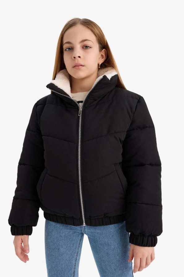 Girls' Plush Lined Zipper Jacket