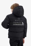 Boys' Water-Resistant Hooded Zippered Puffer Jacket with Back Print