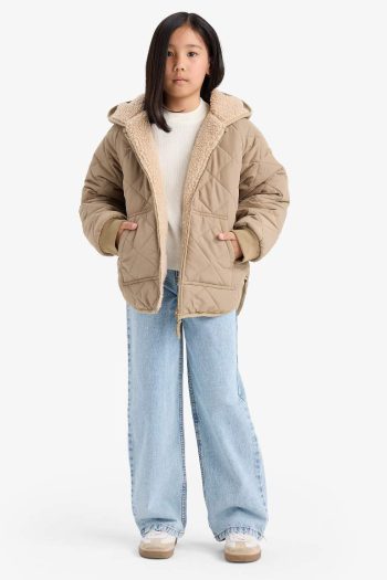 Girls' Reversible Hooded Quilted Jacket