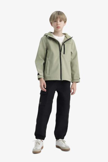 Boys' Waterproof Hooded Fleece-Lined Rain Jacket