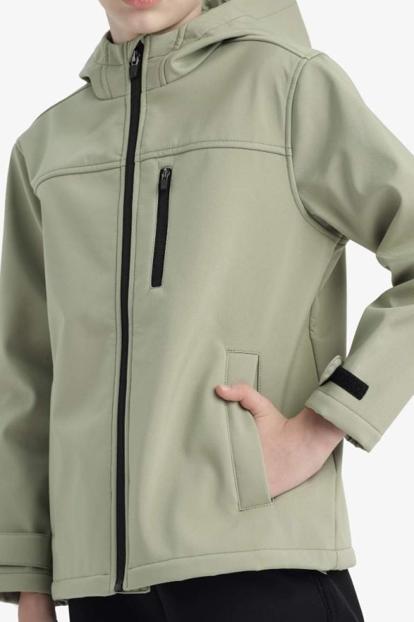 Boys' Waterproof Hooded Fleece-Lined Rain Jacket
