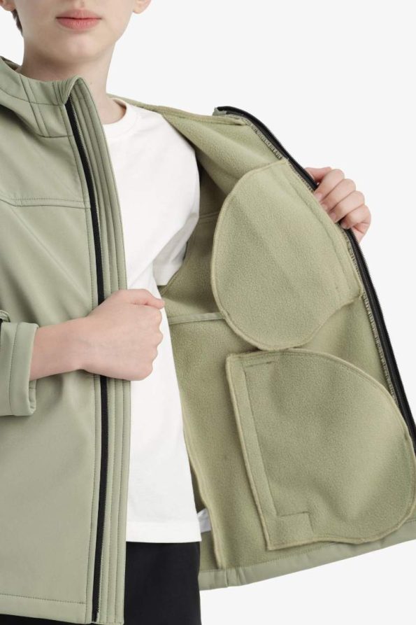 Boys' Waterproof Hooded Fleece-Lined Rain Jacket