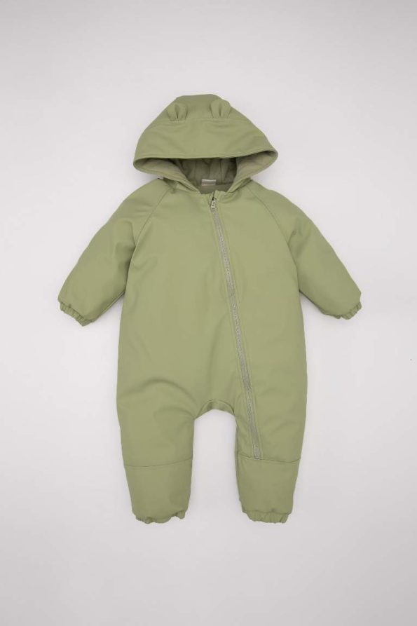 Boys' Waterproof Hooded Zip-Up Snowsuit