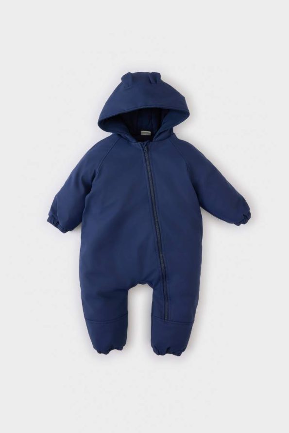 Boys' Waterproof Hooded Zip-Up Snowsuit
