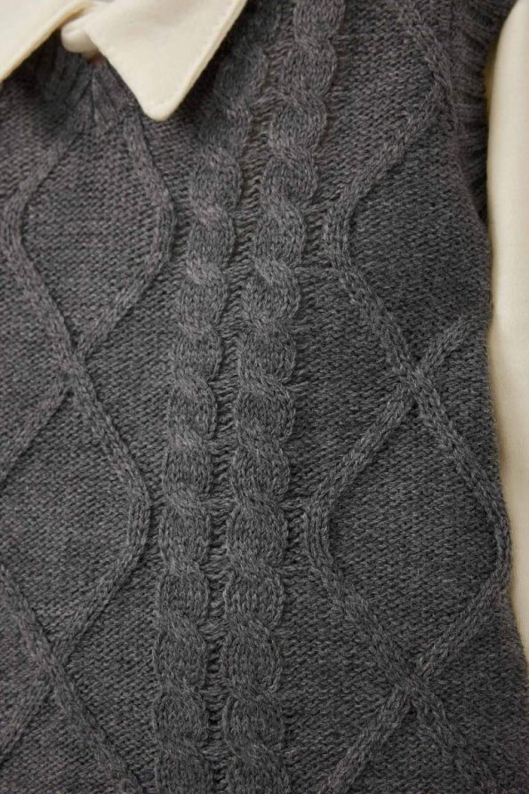Boys' 3-Piece Set with Knit Vest, Long Sleeve Snap Bodysuit, and Trousers