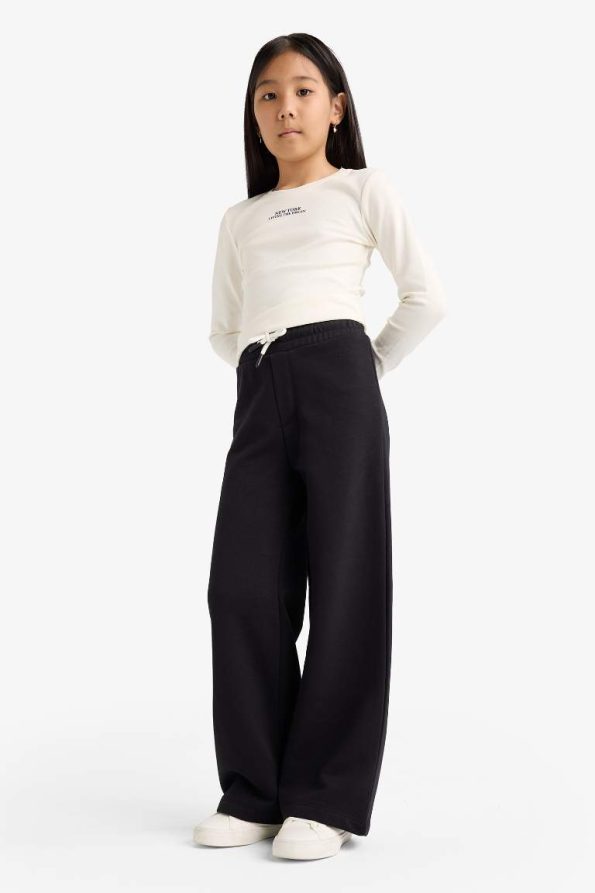 Girls' Wide Leg Elastic Waist Sweatpants