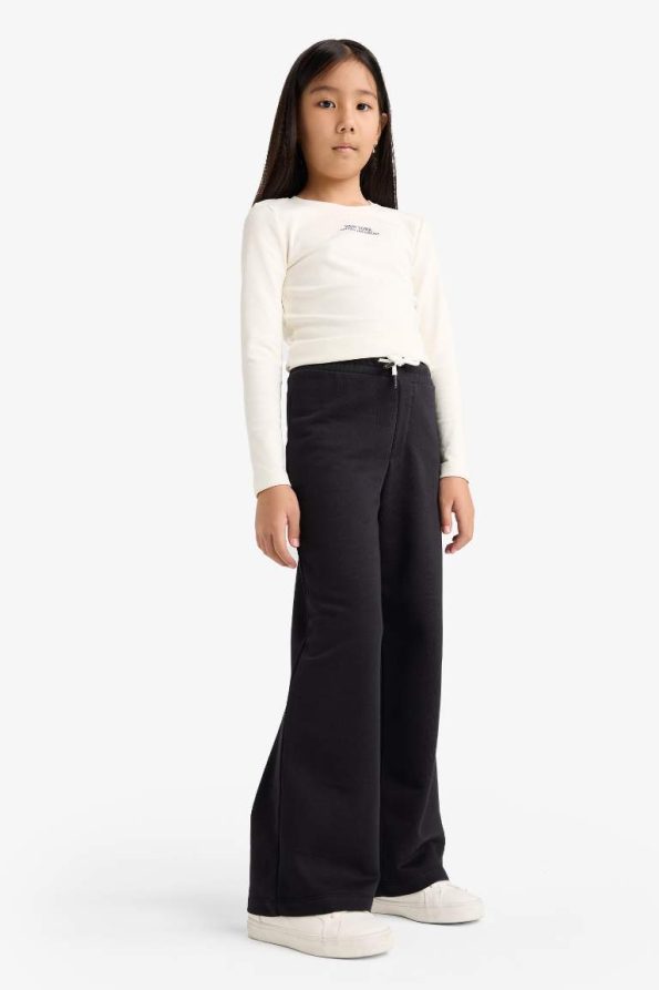 Girls' Wide Leg Elastic Waist Sweatpants